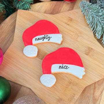 Naughty or Nice Santa Hat Cookie (GF/N)