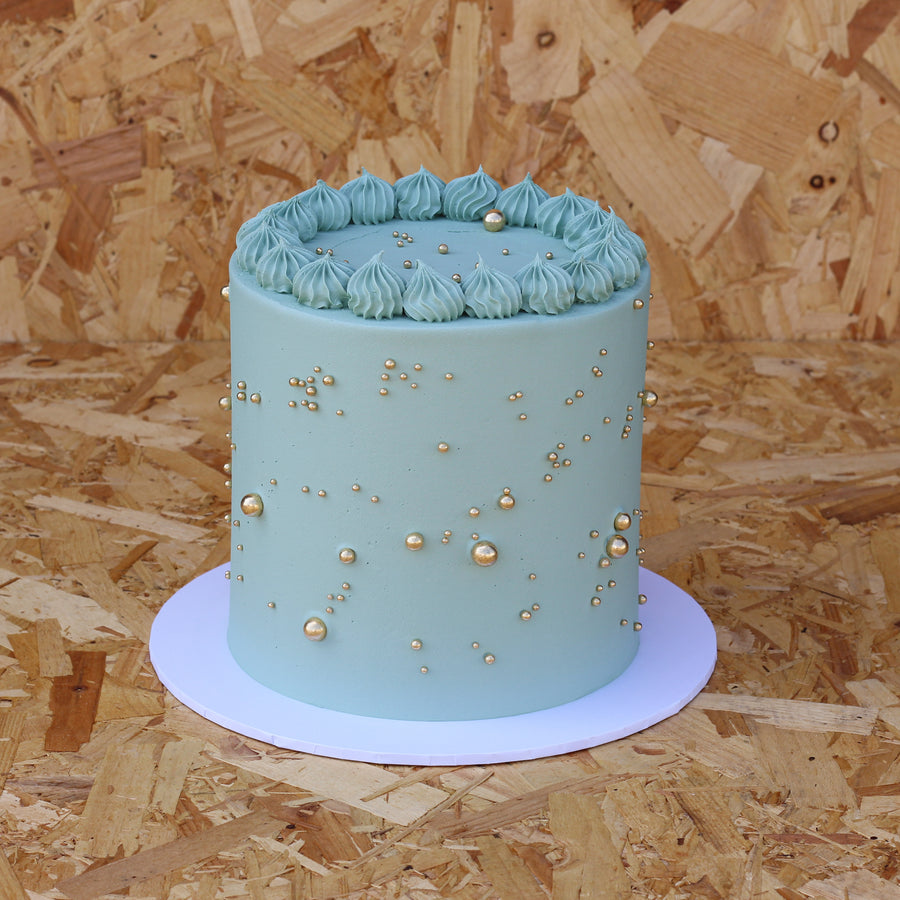 Gold/ Sage Sprinkles Cake (GF)