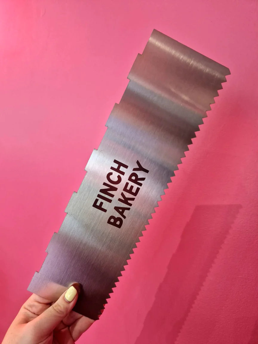 Finch Bakery XL Dual Thick Stripe / Zig Zag Metal Scraper - 12”